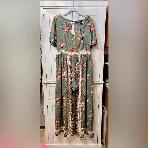 Wrangler Retro Green Floral Dress - Picture 1 of 6